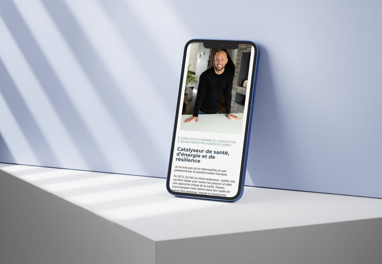 Site web de Danik Legault sur cellulaire