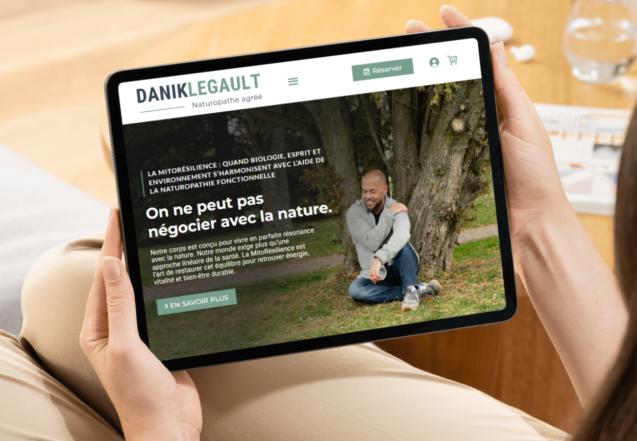 Site web de Danik Legault sur tablette