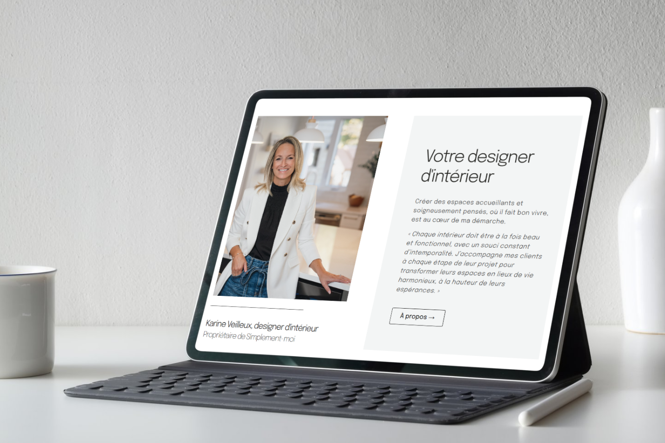 Mockup du site de Karine Veilleux, designer de Simplement-moi